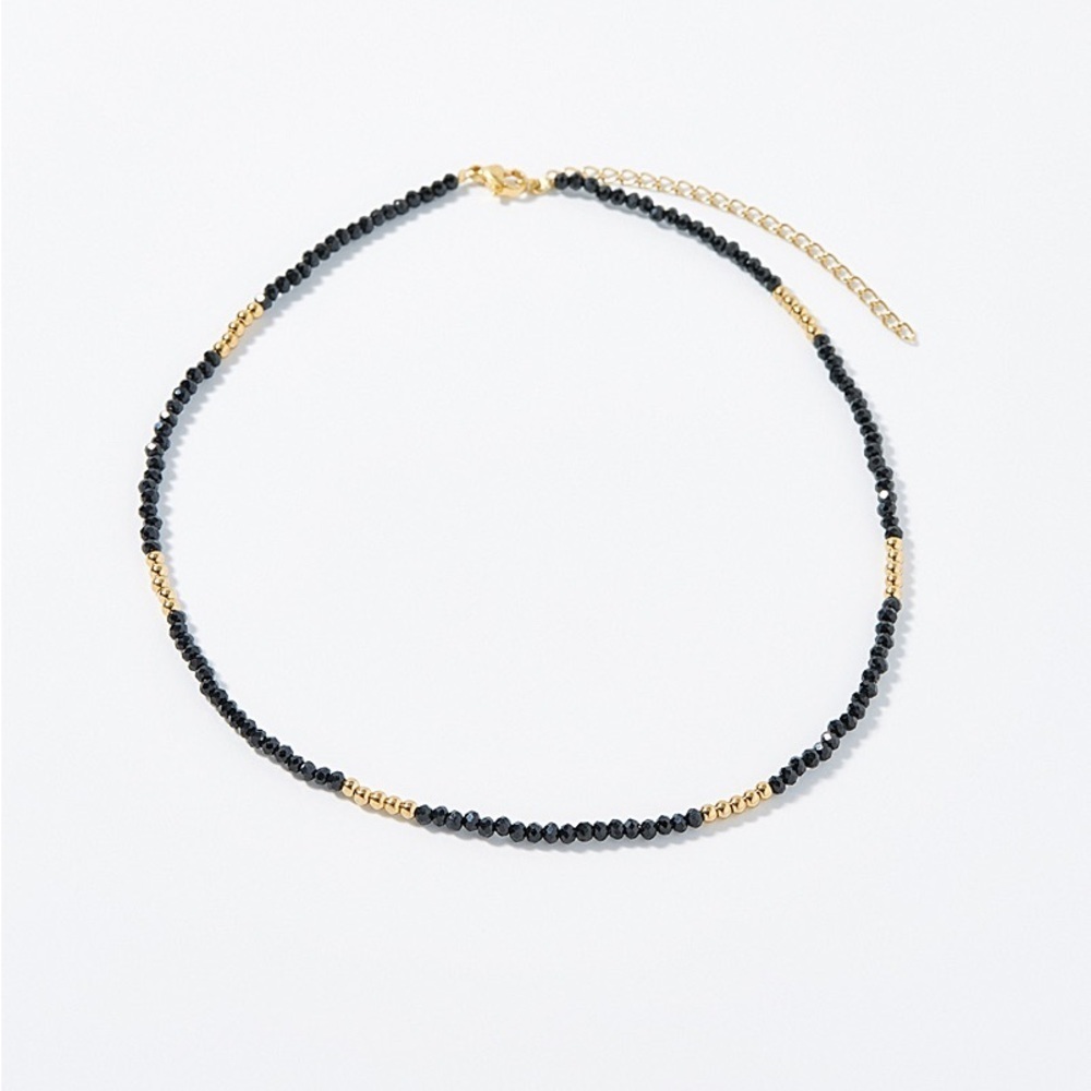 Black necklace with golden blocks brand new !
